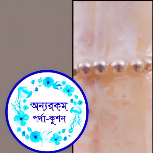 চমৎকার হাতে তৈরি পর্দার হোল্ডার ও সাদা মুক্তার টাইব্যাক সেট - Image 2